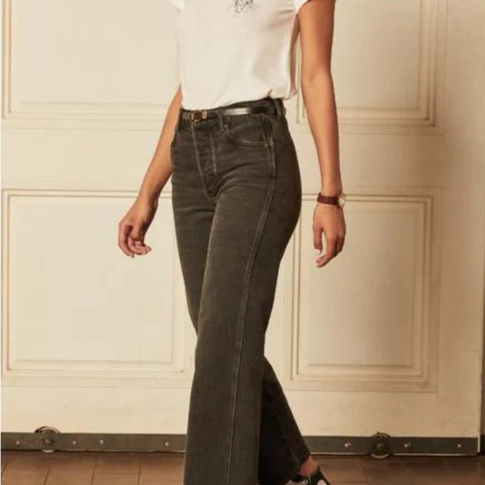 Free People BOYISH jeans The Mikey Moonstruck sz 25 black wash NWOT - Picture 3 of 14